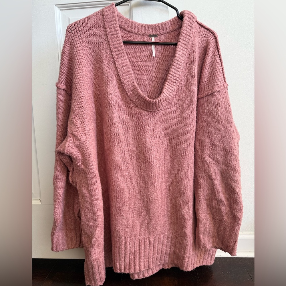 Free People Oversized Dusty Pink Sweater